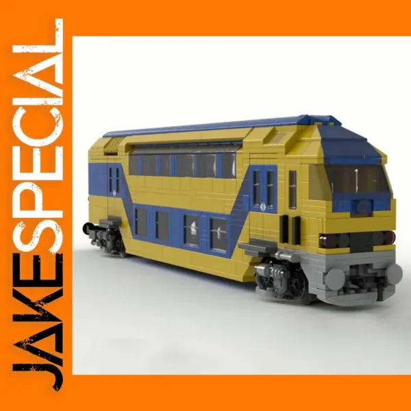 MOC Building Blocks Double Deck Train Car 932PCS