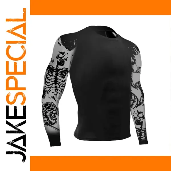 Men's 3D Printed Long Sleeve Compression Shirt