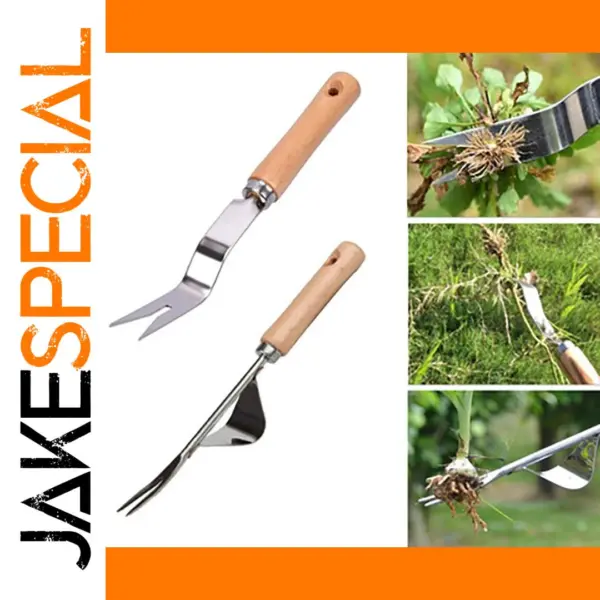 Stainless Steel Hand Weeder with Wooden Handle