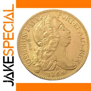 22K Gold Replica Brazil 6400 Reis Coin 1765