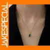 Vintage Green Zircon Square Pendant Necklace