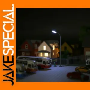 5pcs N Scale Metal Street Lights with LEDs
