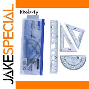 4-Piece Geometry Ruler Set for School Use