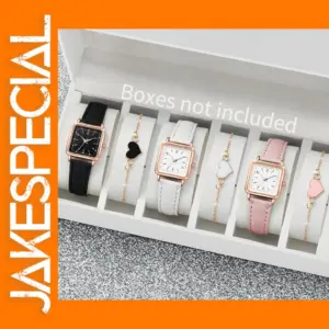 6PC Women's Quartz Watch and Bracelet Set