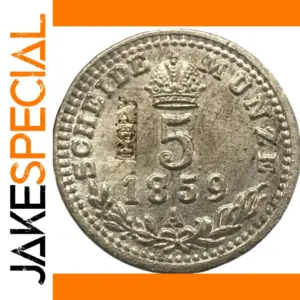 1859 Habsburg 5 Kreuzer Antique Coin Replica