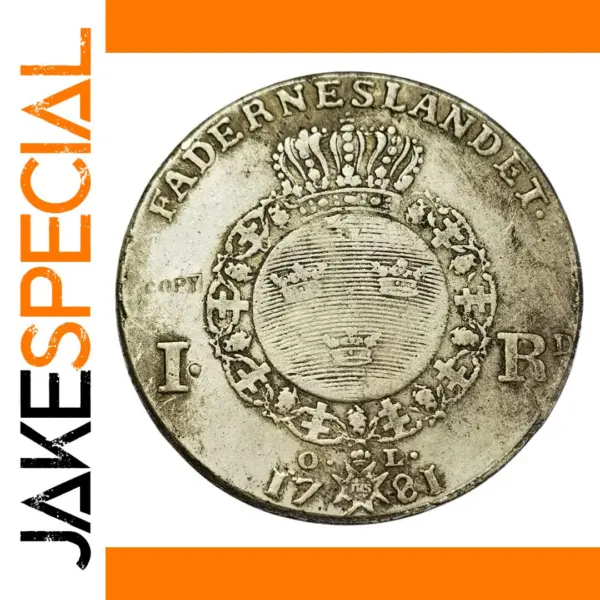 1781 Sweden Riksdaler Silver Replica Coin