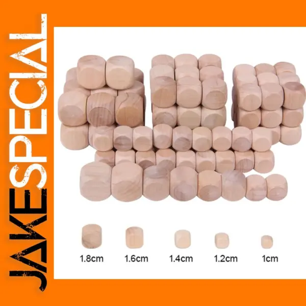10 Pack Blank Wooden Dice for DIY Projects