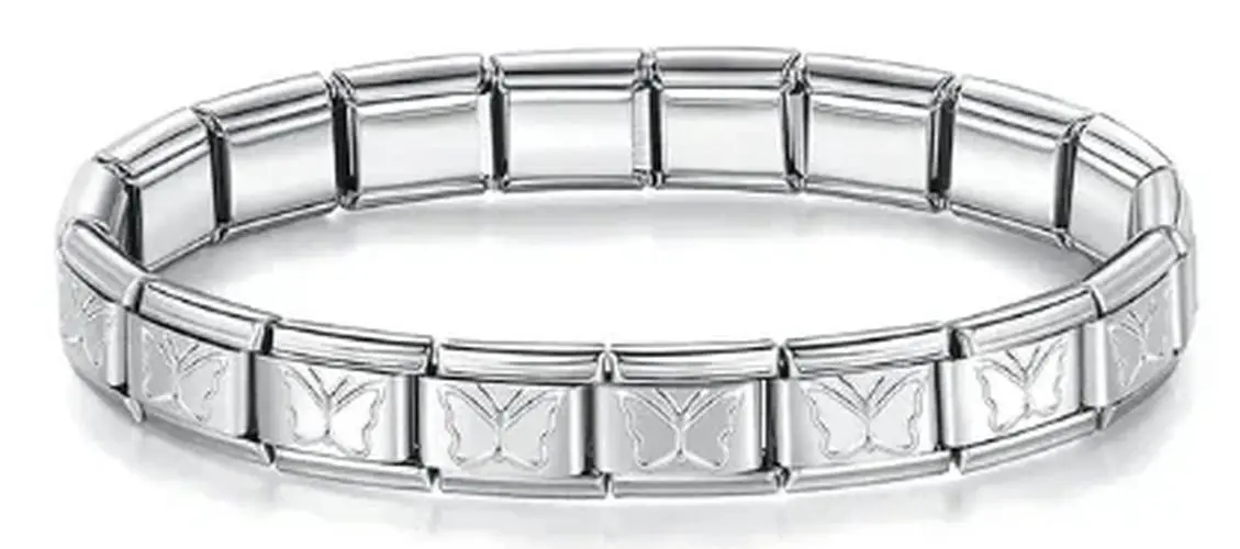 Stainless Steel Heart Flower Butterfly Bracelet 9 Stainless Steel Heart Flower Butterfly Bracelet - Image 9