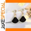Fashion Fan-shaped Agate Drop Earrings