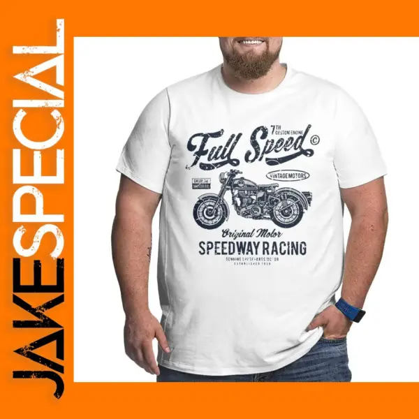 Men's 100% Cotton Racing T-Shirt Large to 6XL