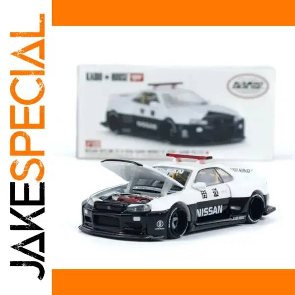 Nissan Skyline GT-R R34 Police Model 1:64 Scale