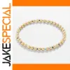 Gold and Colorful Beaded Stretch Bracelet