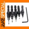 5pc Countersunk Drill Bit Set for Woodworking