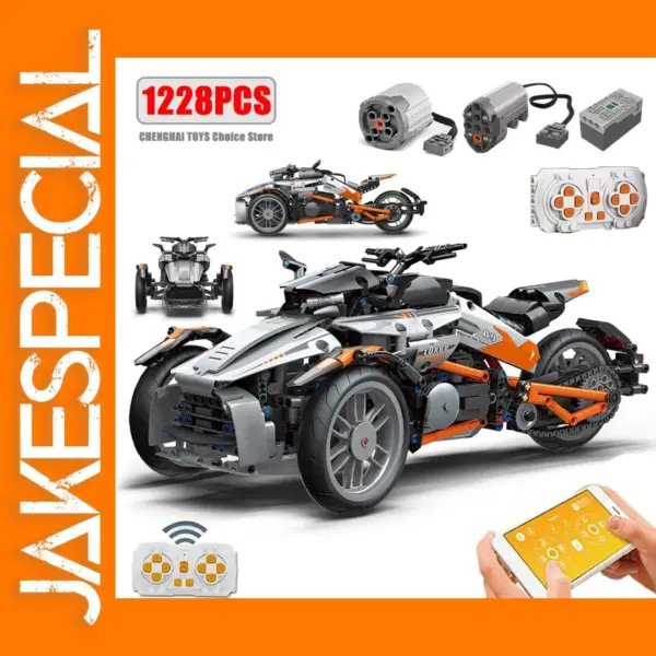 1228Pcs Remote Control Motorcycle Building Blocks