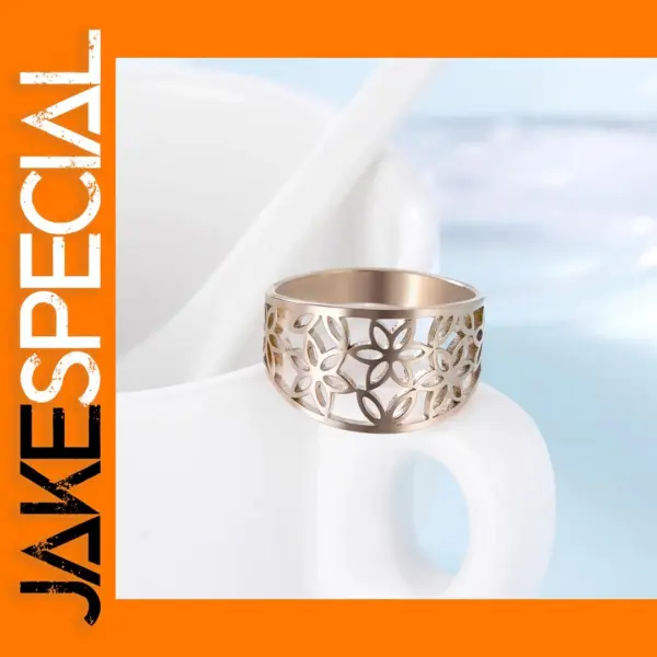Bohemian Flower of Life Stainless Steel Ring