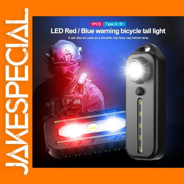 USB Rechargeable Red Blue Police Warning Light