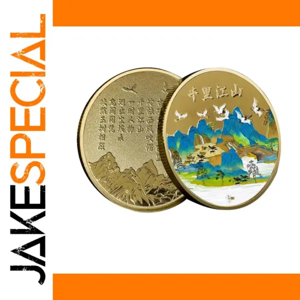 Gold Plated Chinese Landscape Coin 40mm