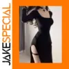 Elegant Black Side Slit Bodycon Dress