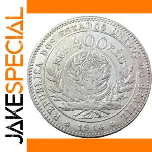 1914 Brazil 400 Réis Silver Plated Coin Replicas