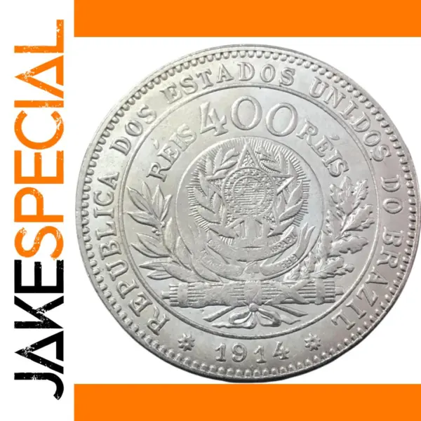 1914 Brazil 400 Réis Silver Plated Coin Replicas