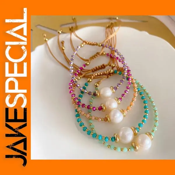 Crystal Charm Beaded Bracelet for Women