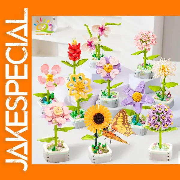 HUIQIBAO Flower Building Blocks Set for Kids