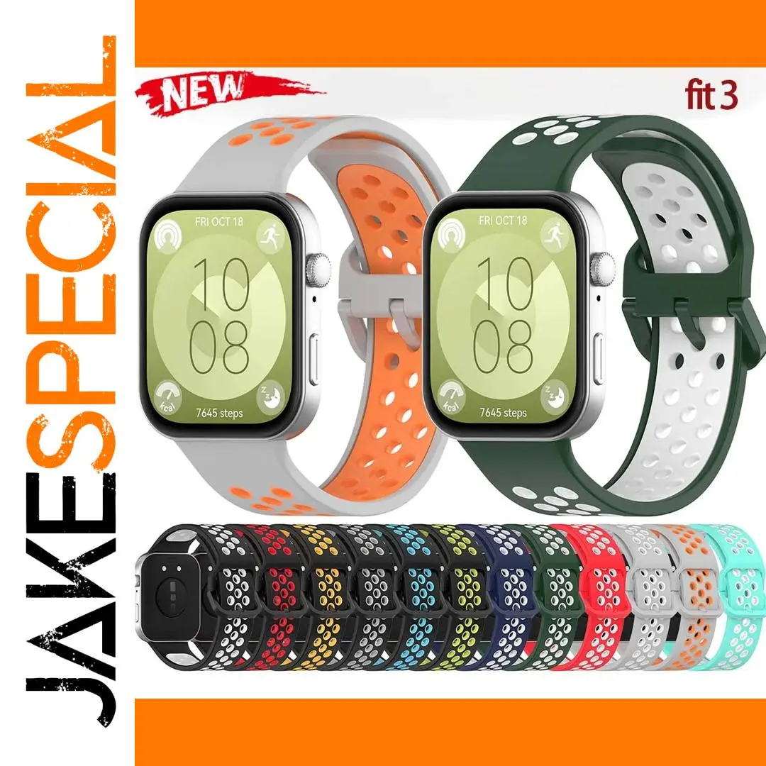 Breathable Silicone Strap for Huawei Watch Fit 3 1 Breathable Silicone Strap for Huawei Watch Fit 3