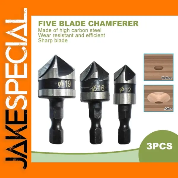 3PCS Hexagonal Shank Chamfering Drill Bit Set
