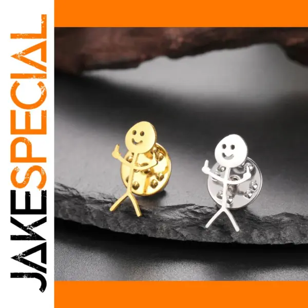 Middle Finger Stickman Stainless Steel Brooch