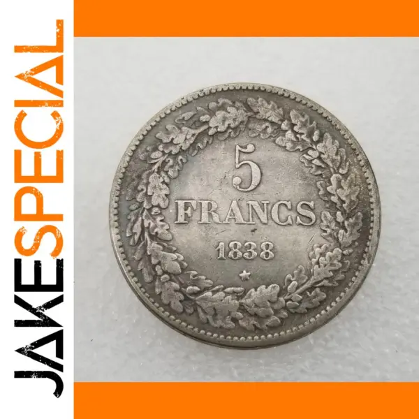 1838 Belgium Silver Coin Replica Ornament