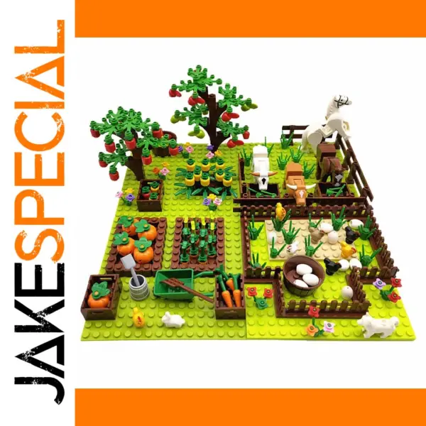 Farm Animals Building Blocks with Baseplate