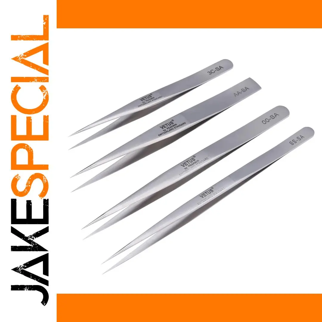 Vetus Stainless Steel Precision Tweezers AA-SA SS-SA 00-SA 1 Vetus Stainless Steel Precision Tweezers AA-SA SS-SA 00-SA