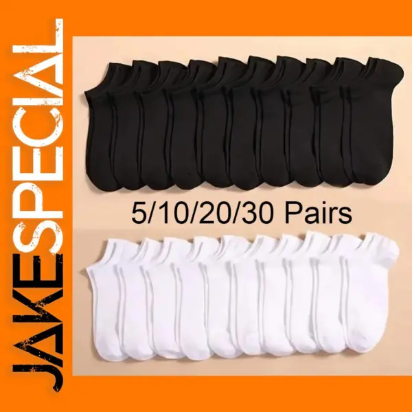 5 Pairs Low Cut Breathable Boat Socks