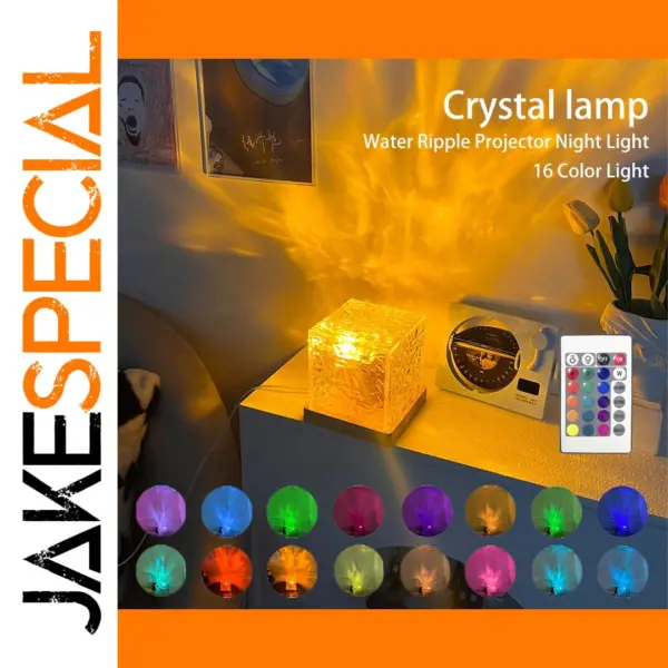 Dynamic Rotating Water Ripple Projector Lamp