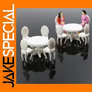 G Scale White Dining Table and Chair Set