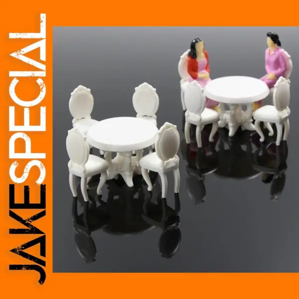 G Scale White Dining Table and Chair Set
