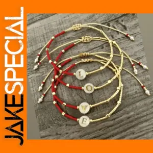 Alphabet Charm Beaded Bracelet for Women