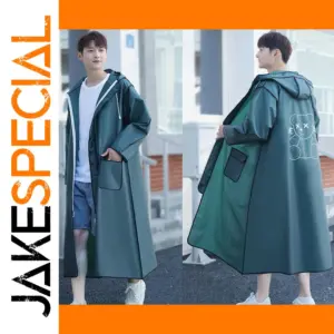 Thick EVA Waterproof Long Raincoat for Adults
