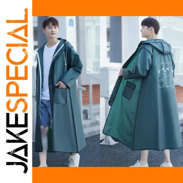 Thick EVA Waterproof Long Raincoat for Adults