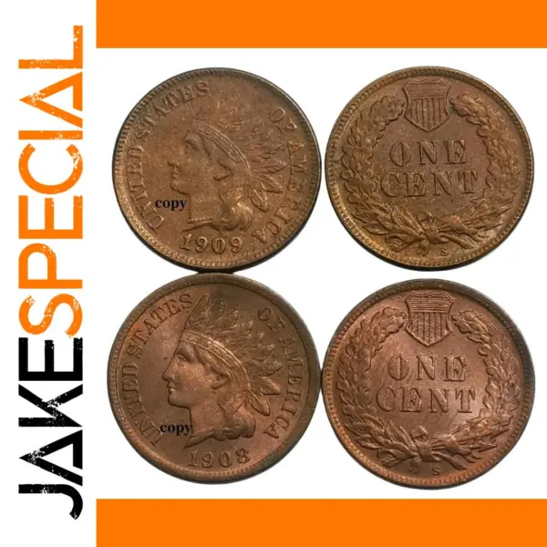 Replica US Indian Head 1 Cent Coins Set