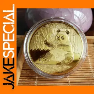 Panda Coin Replica Gold Plated 40mm Collectible
