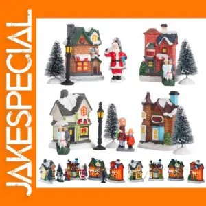 Christmas Village LED Resin Ornament Set