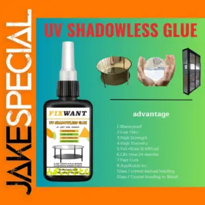 FIXWANT UV Crystal Glass Adhesive 50ML for Metal Bonding