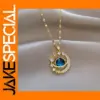 Luxury Zircon Planet Moon Pendant Necklace