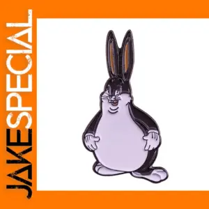 Big Chungus Cartoon Copper Brooch 30mm