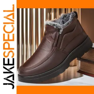 Warm Plush Snow Boots for Men, Size 48
