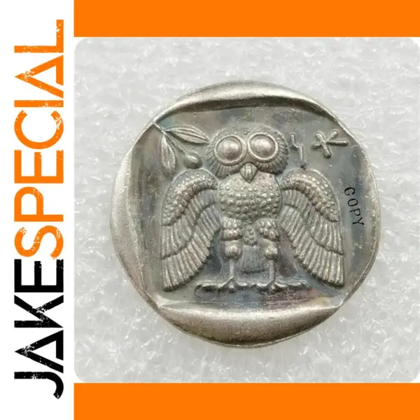 Antique Replica Ancient Greek Coin with Owl Design