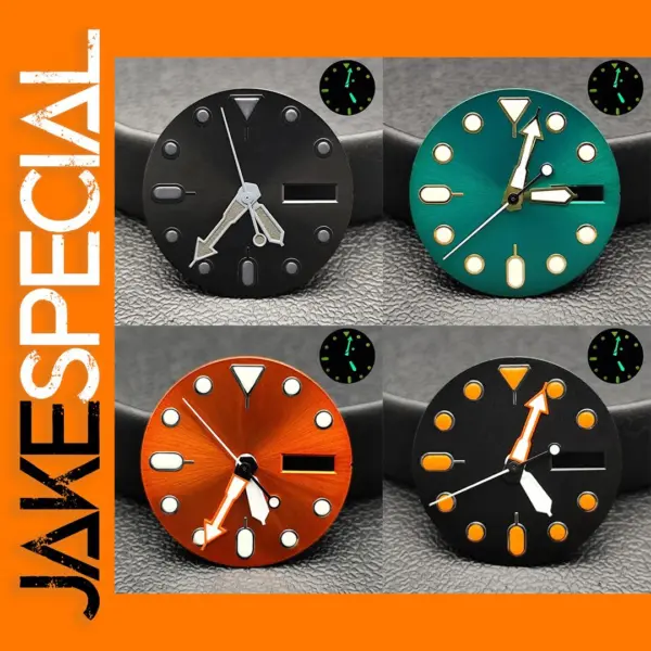 28.5mm Green/Black Dual Calendar Watch Dial for NH36