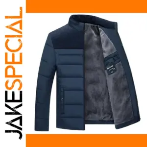 Men's Thickened Winter Parka with Stand Collar