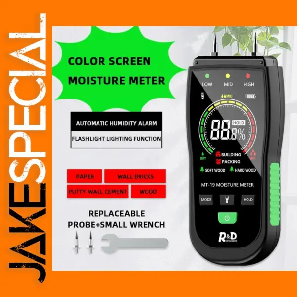 MT19 Wood Moisture Meter with LCD Display